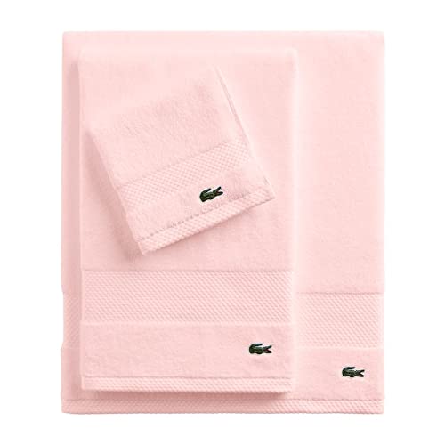 Lacoste Heritage Supima Cotton Wash Cloth, Light Pink, 13'' X 13''