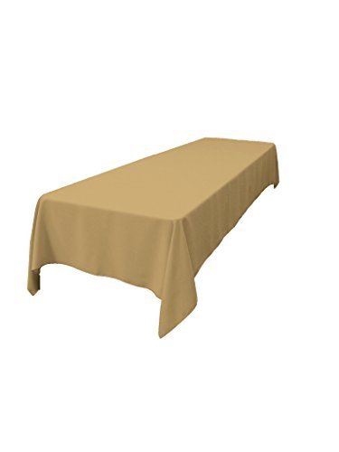 LA Linen Polyester Poplin Rectangular Tablecloth  60 by 126-Inch  Taupe