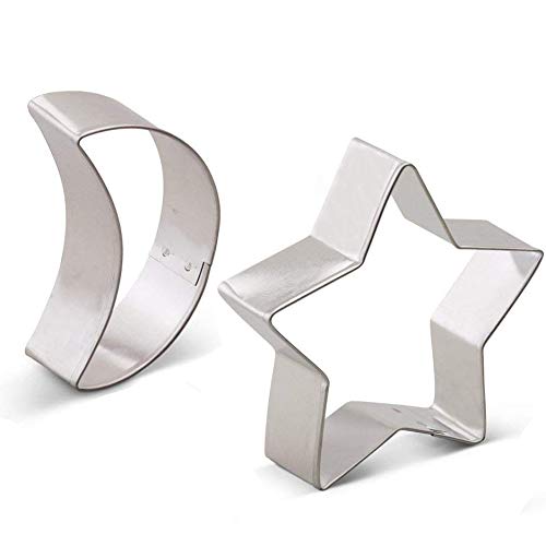 Wotoy Stars And Moon Biscuit Cake Night Sky Theme Cutting Mold - Stainless Steel