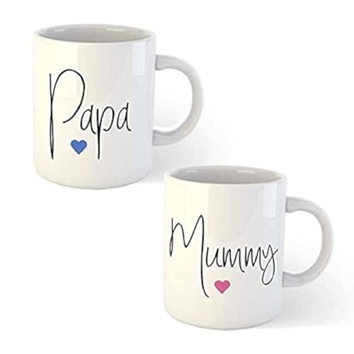Days Anniversary Gift For Mom And Dad Coffee Mugs Set  2 Papa And Mummy Quotes Printed White Ceramic Mug Cup Best Gift For Moth