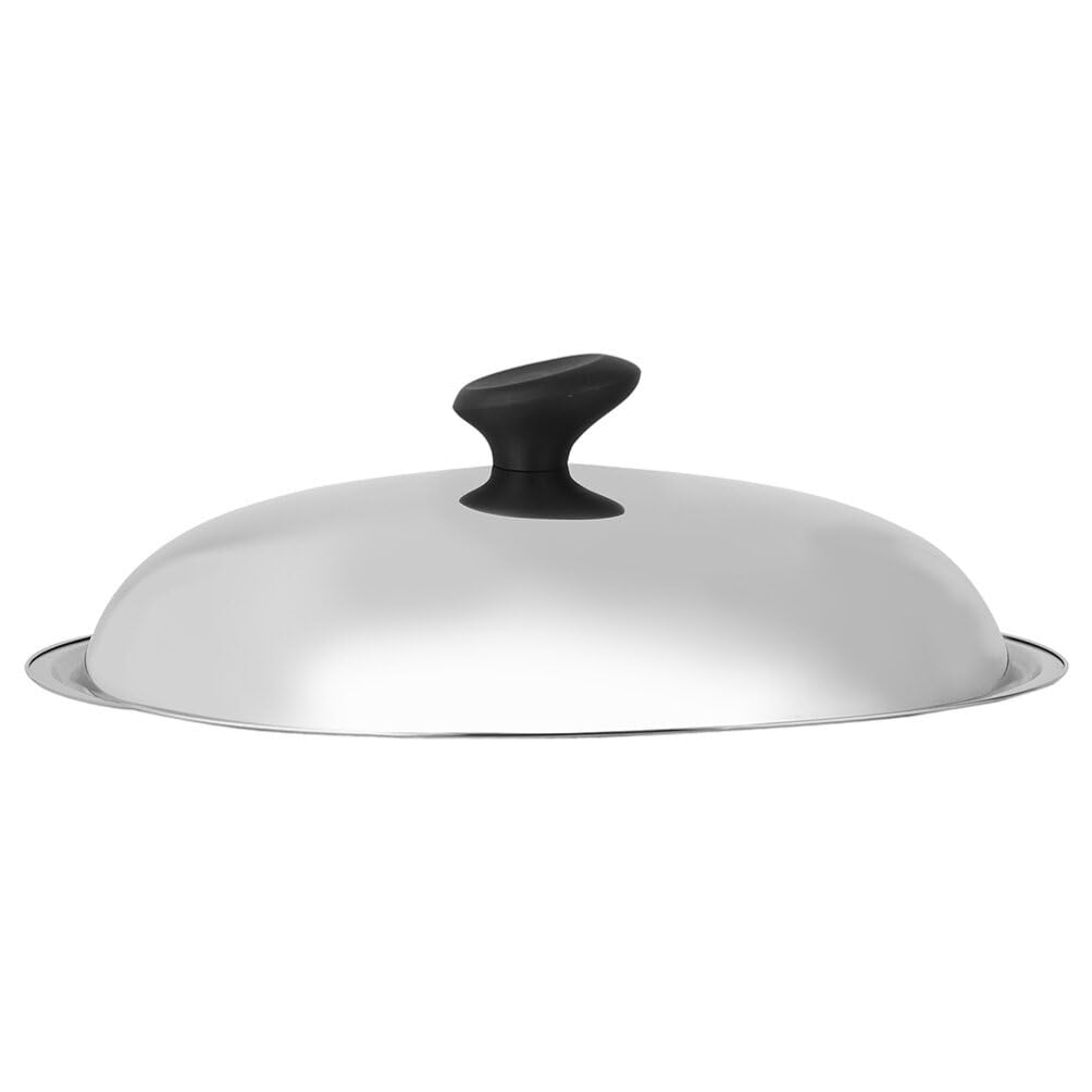 Tofficu Wok Lid 11 Inch Universal Lid, Stainless Steel Pot Lid Pan Lid Frying Pot Cover, Cookware Lids Replacement Lid With Hand