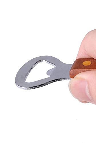 Smart Cook Bottle Opener Can Punch Opener - Dual-Sided Manual Stainless Steel Can Opener With Riveted Wood Handle, Set Of 2 Unit