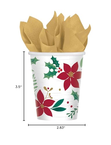 Amscan 582189 - Christmas Wishes Party Paper Cups - 8 Pack