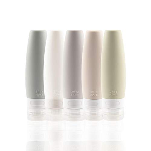 Tsa Certified Portable Silicone Travel Bottle Set, Leak Proof Squeezable Silicon Tubes Travel Size Toiletries Containers, Refill