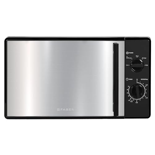 Faber Instacook20_S Standalone 20L Microwave Oven |700W|6 Auto Cook Menu | Knob Control | Reheat & Defrost | Glass Turntable | C