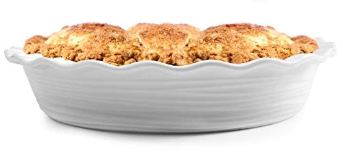 BIA Cordon Bleu White 44 oz. Kalahari Deep Fluted Pie Dish  Porcelain Bakeware