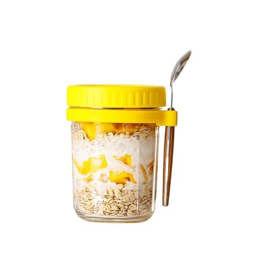 Seedware 300 Ml Overnight Oats Containers,Airtight Wide Mouth For Meal Prep,Candy,Milk, Cereal, Fruit,Spice,Pudding Jars, Salad 