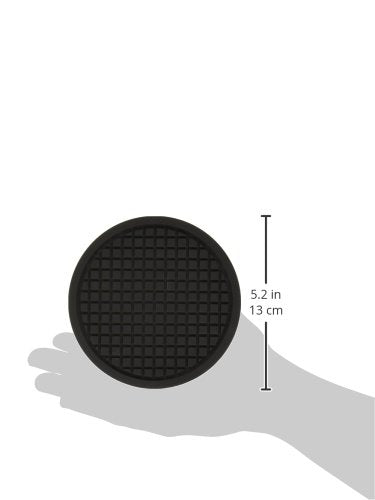 American Metalcraft Trvr5 Cast Iron Silicone Trivets, 5.05'' Length X 4.95'' Width, Black