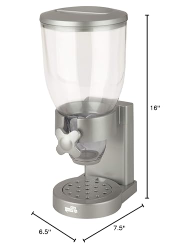 Zevro /Gat102 Indispensable Dry Food Dispenser, Single Control, Silver