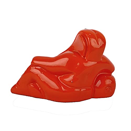 Craftam Polyresin Orange Ganesha Statue For Car Dashboard God Ganesh Murti Ganpati Idol Figurine With Double Side Tape