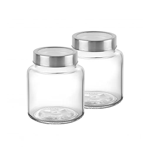 Cello Round Fresh Glass Storage Jar, 580Ml(Set Of 2)