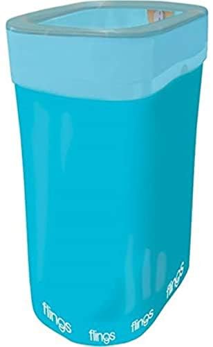 Caribbean Blue Flings Plastic Bin - 22'' X 15'' (Pack Of 1) - Stylish & Convenient Portable Waste Solution For Events & Parties