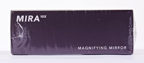 Fancii 10X Magnifying Lighted Makeup Mirror - Daylight LED Vanity Mirror - compact  cordless  Locking Suction  65 Wide  360 Rotation  Portable Illuminated Bathroom Mirror (Square)