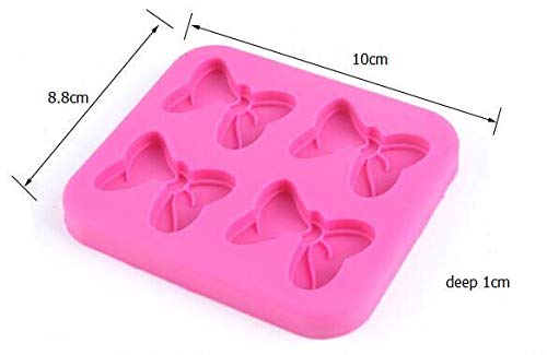 4-Hole 1 Pc Mouse Bows Cartoon Butterfly Tie Silicone Mold Tools For Make Chocolates Hard Candies Dessert Ice Cube Candle Cake B