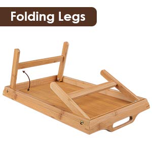 Snazzy Bamboo Wood Foldable Food Tray Breakfast Table Eating Serving Bed Tray Study Laptop Bed Serving Tray With Legs For Home,B