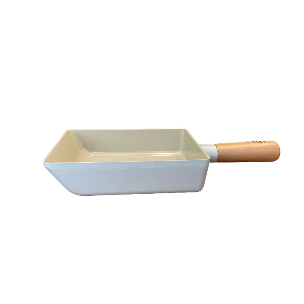 Fika Kitchen Nonstick 6-Inch Rectangle Tamagoyaki Egg Roll Pan With Wooden Handle, Japanese Omelette Frying Skillet, Induction C