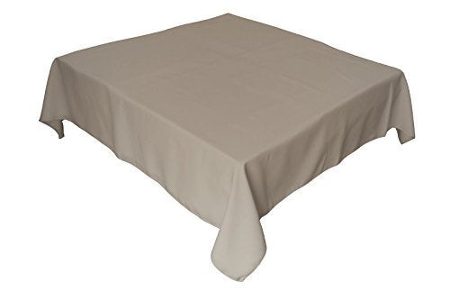 LA Linen Polyester Poplin Square Tablecloth  52 by 52-Inch  Light Gray