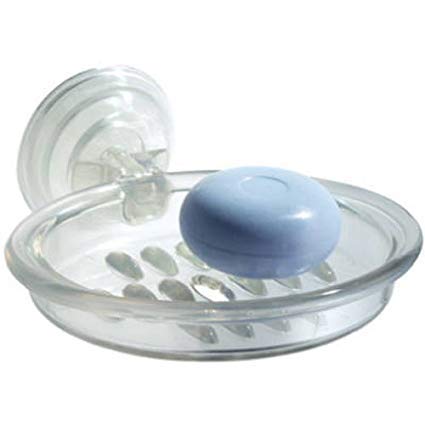 Interdesign Power Lock Soap Dish 2.5 In. H X 5 In. W X 5.5 In. L Clear Plastic