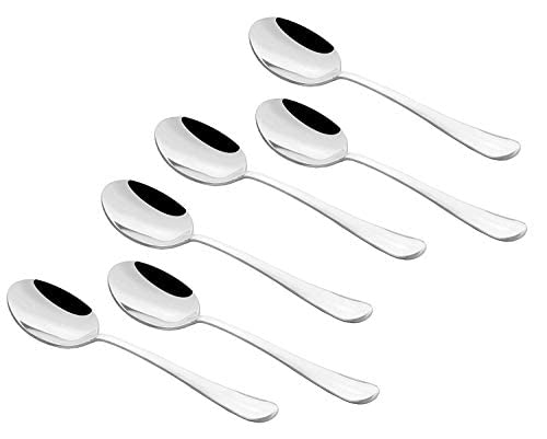 Parage 12 Pieces Stainless Steel Tea Spoon Set for Tea, Coffee, Sugar, Condiments & Spices, 14.5cm, Small Spoons (Round edges)