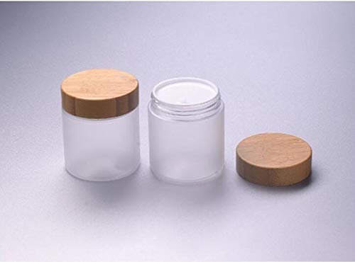 1Pcs 250Ml/8.5Oz Pet Frosted Transparent Empty Refillable Cosmetic Jar With Bamboo Lid Cosmetic Cream Pot Tin Box Case Container