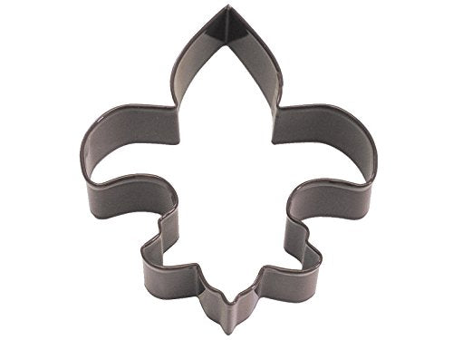 R&M Fleur De Lis 4.5'' Cookie Cutter Brown With Colored, Durable, Baked-On Polyresin Finish