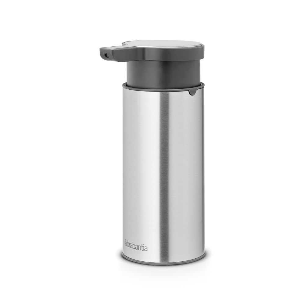 Soap Dispenser 6.7Oz (Matt Steel Fingerprint Proof) Handwash, Lotion, Shampoo Pump For Bathroom/Kitchen - Easy Refill, Easy Clea