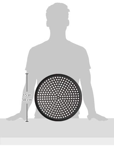 Lloyd Pans Perforated Pizza Cutter Pan, Pre-Seasoned Pstk, Anodized Aluminum, 14 Inch By .75 Inch Deep
