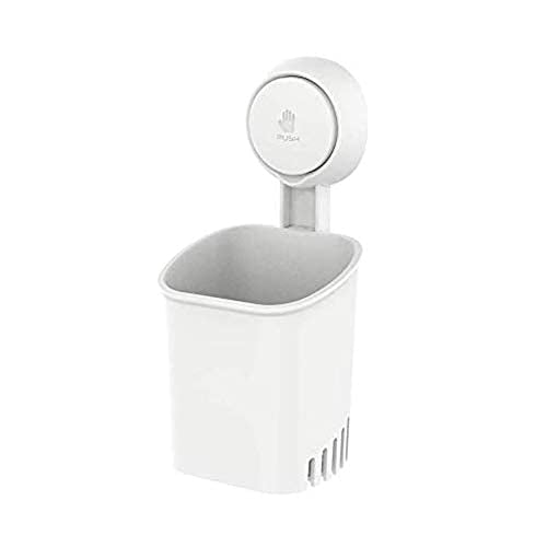 Nyarra Toothbrush Holder For Bathroom, Easy One Push Wall Mount With Powerful Vacuum Suction Cup, Multifunctional Organizer Whit