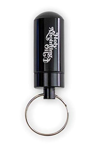 Tree Of Life Rev. 22:14 Anointing Oil Container Keychain, Black, 2Ml Glass Bottle Inside Protective Metal Casing With Screw-Top