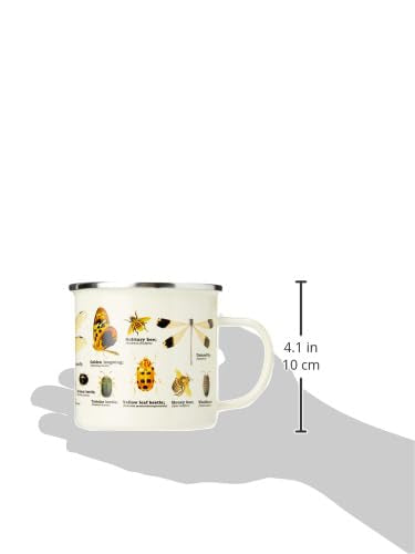 Gift Republic Insect Enamel Outdoor Camping Mug Large Metal Coffee Cup Garden Bugs Nature Foraging Hiking Gardening Gift Durable