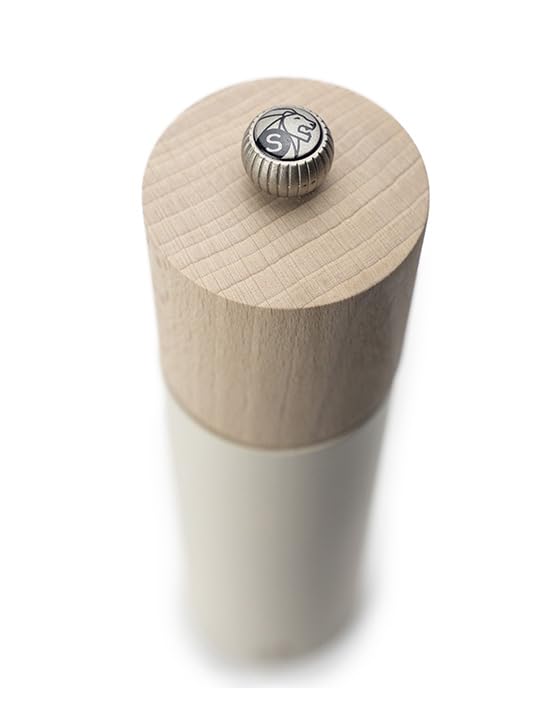 Peugeot - Boreal Salt Mill 8 In/21 Cm - Classic Setting - Pefc Certified Beech Wood - Made In France - Feather White