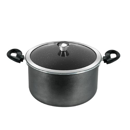 Impex Mpex Non Stick Biriyani Pot 8 Litre | Biryani Pot With 5 Layer Super Granite Coating | Gas Stove And Induction Base, Heat 
