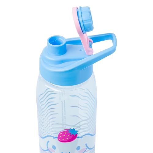 Silver Buffalo Sanrio Hello Kitty And Friends Cinnamoroll With Strawberry Water Bottle With Screw Lid, 28 Ounces