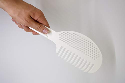 Gadjit Pasta Strain & Serve Pot Strainer, Two-sided Kitchen Tool, One Side Strains Water out of Pasta, the Other Side Lifts and 