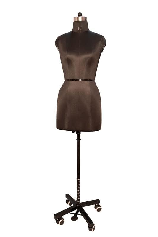 Female Dress Form Wheel Base Mannequin Display Dummy Mannequin Dummy Model Stand Hanger Dress Kurti Display Stand (Black) (Size 