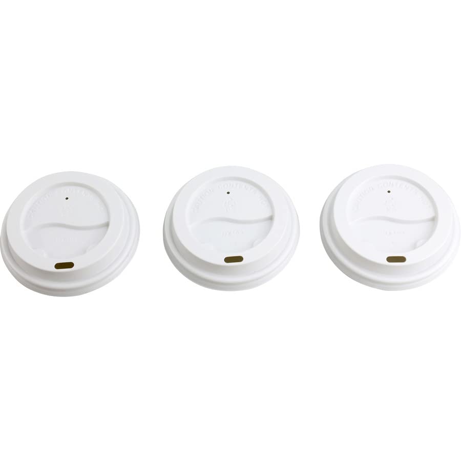 Genuine Joe GJO11259CT Polystyrene Protective Hot Cup Lid  White (Carton of 1000)