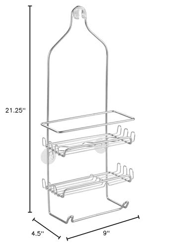 Idesign Steel Hanging Shower Caddy Organizer, The Milo Collection - 9    X 4.5    21.25   , Silver