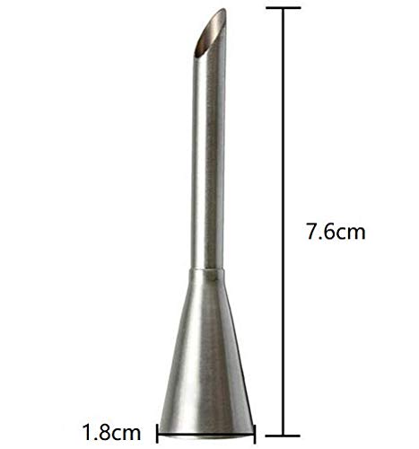 Onwon 2Pcs Cream Icing Piping Nozzle Tip Stainless Steel Nozzle Cream Puff Decor Small Pastry Icing Piping Tool