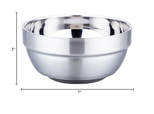 Sunrise Mirror Polished Double-Wall Insulated Stainless Steel Soup Bowl (Pack Of 2) (32 Oz) Kitchen Supply