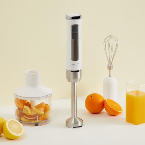 Shoov Cordless, Rechargeable 3 In 1 Hand Blender & Mixer, Stainless Steel Stick, Detachable, 8 Speed + Turbo, Easy To Clean, Saf