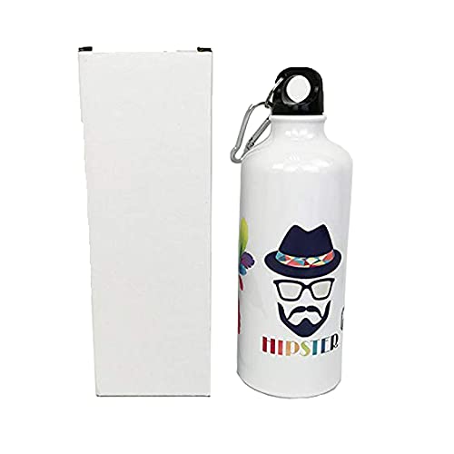 Intsupermai 30Pcs 600Ml Aluminum Water Bottles Blank Coated Sublimation White Sport Bottle With Safe Lock For Sublimation Printi