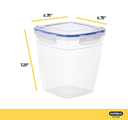 Superio Airtight Food Storage Container With Leakproof Lid, 112 Oz, Clear