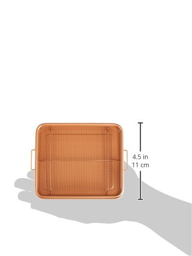 Gotham Steel Crisper Tray For Oven, 2 Piece Nonstick Copper Crisper Tray And Basket, Air Fry In Your Oven, Great For Baking And