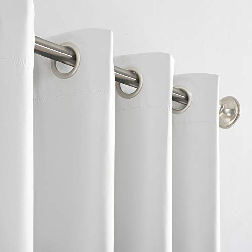 Bhoomi Impex Room Darkening Blackout Curtain Door-8 FEET, Thermal Insulated Eyelet Noise Reducing Blackout Curtains - White Soli