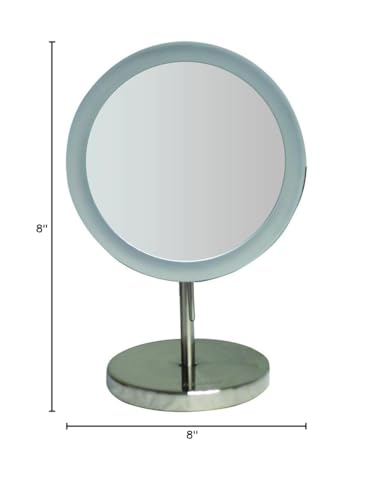 Whitehaus Collection Whmr106-Bn Whitehaus Round Freestanding Led 5X Magnified Mirror, Brushed Nickel