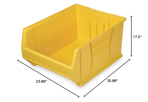 Hulk 36Container, 35-7/8L X 23-7/8W X 17-1/2H, Stackable, Polypropylene, Yellow, Made In Usa