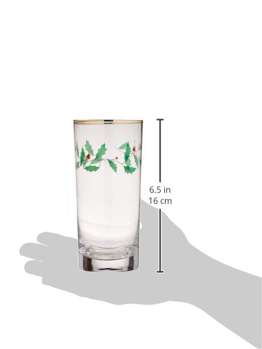 Lenox 849605 Holiday 4-Piece Highball Glass Set, Christmas Dinnerware, Hosting