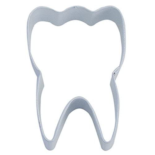 R&M Tooth 3'' Cookie Cutter White With Brightly Colored, Durable, Baked-On Polyresin Finish