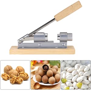 1Pcs 304 Stainless Steel Walnut Pliers 2 In 1 Quick Chestnut Clip Metal Nut Cracker Sheller With Wood Handle For Cracking Walnut