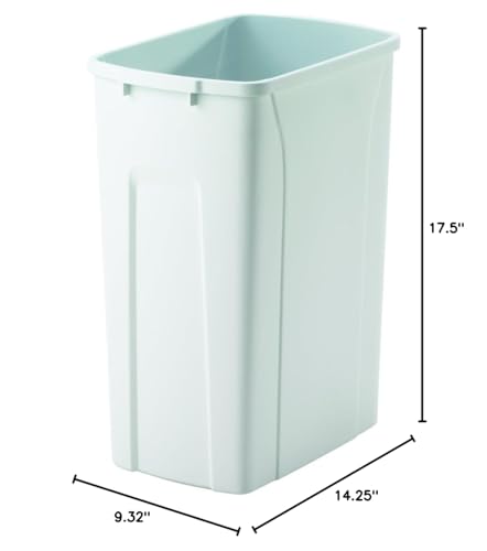 Knape & Vogt QT35PB-WH Replacement Trash Can  17.5'' by 14.25'' by 9.32''